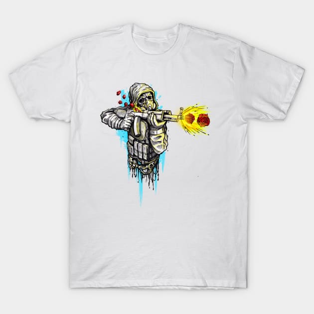 Shooting Roses T-Shirt by Licensetoink